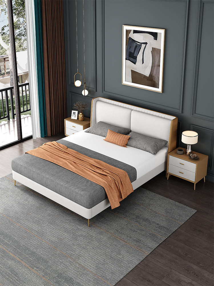 弗朗蒂莎-梦系列 现代简约 科技布床 卧室 时尚实用  #9915（科技布）#