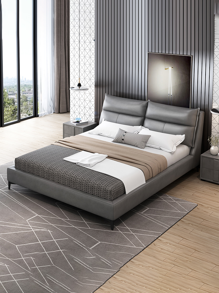 弗朗蒂莎-梦系列 现代简约 科技布床 全实木  环保内部框架 卧室 舒适 #C029（科技布）#