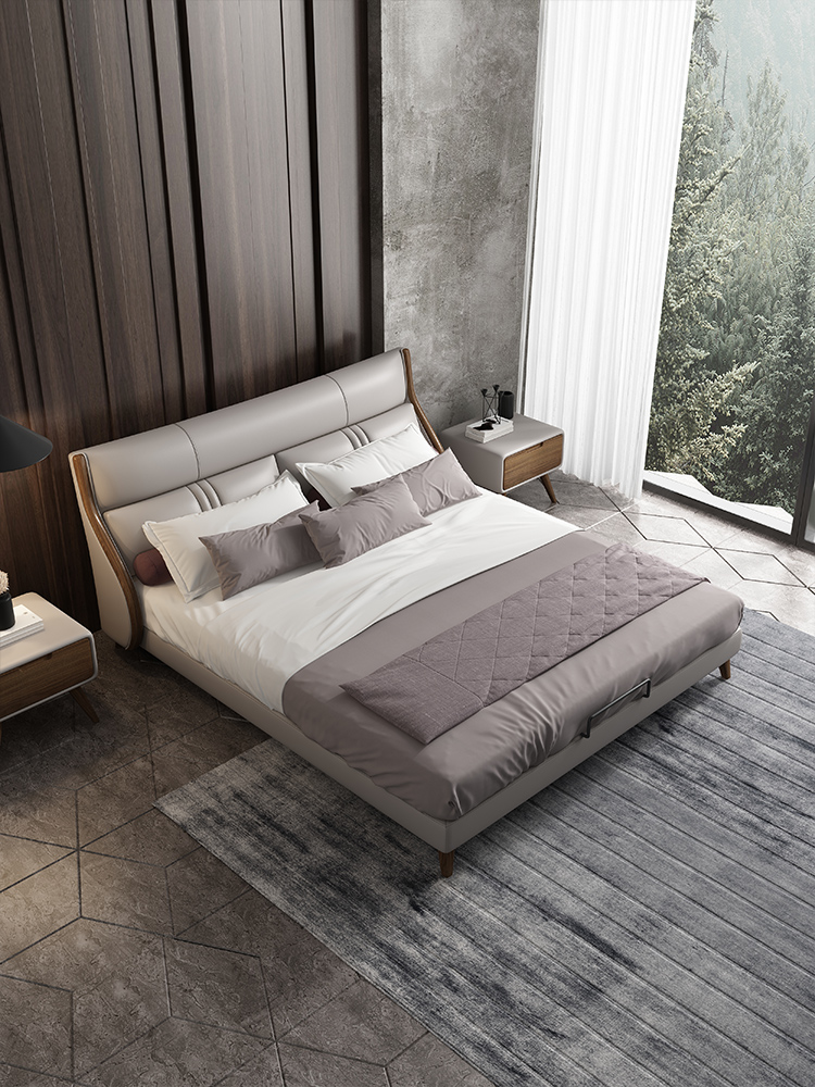 弗朗蒂莎-梦系列 皮艺床 轻奢风尚 实木框架 优质高密度回弹海绵 卧室  #B21#