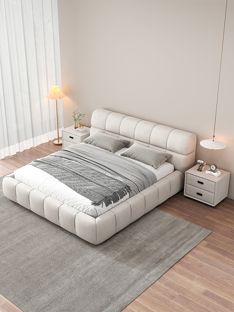 弗朗蒂莎-梦系列 奶油风 磨砂布床 打造卧室新风范 #C35（磨砂布）#