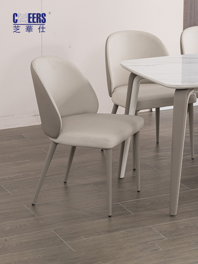 芝华仕 现代简约 布加斯餐椅 PVC皮+金属架 餐厅餐椅 #QDPT-CY-10992#
