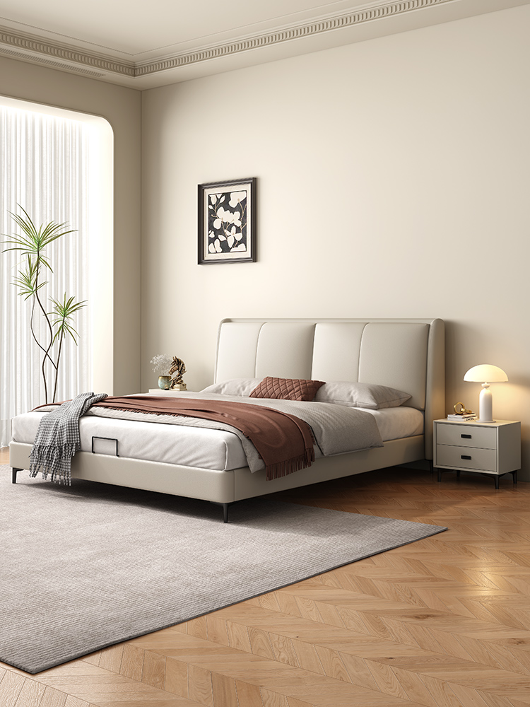 弗朗蒂莎-梦系列 现代简约 皮艺床 环保材质 卧室 家用 双人床#1002#