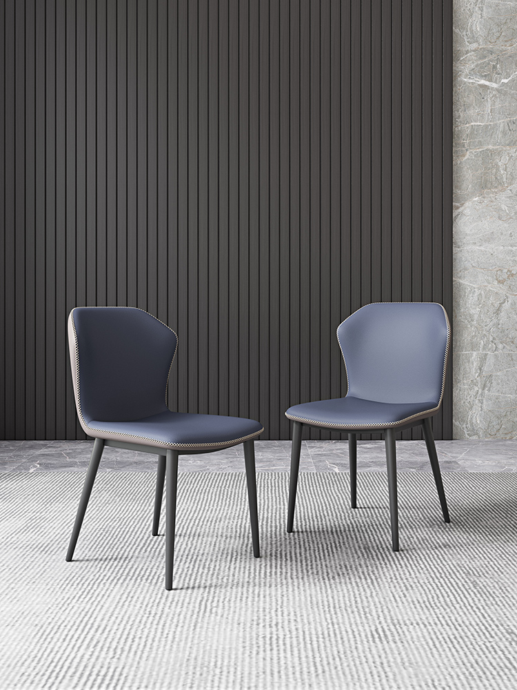 弗朗蒂莎 意式简约 餐椅 碳素钢脚架 PU皮椅子#D33餐椅#